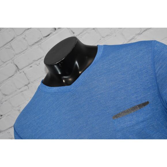 Lululemon Gym Shirt Mens Size Large Performance Polyester Blend Blue - Picture 5 of 9